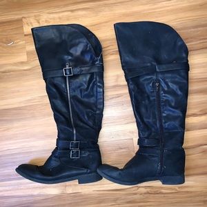 Black knee high boots